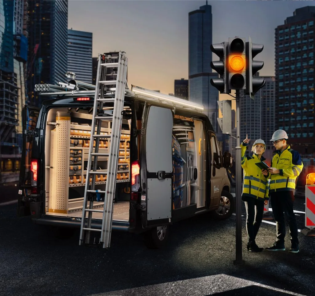 Daktransport op een bestelwagen: spaceup ladderdrager