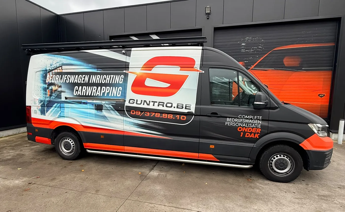 Guntro bedrijfswagen met belettering: complete bedrijfswagenpersonalisatie onder 1 dak